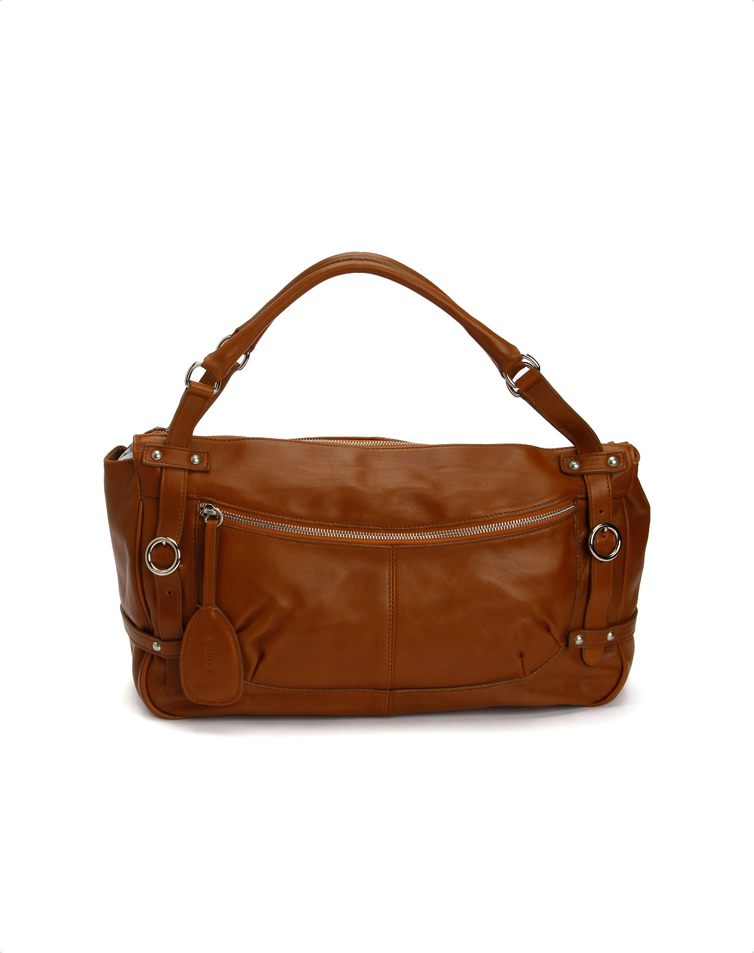 包包专场furla女款棕色简约牛皮手提袋