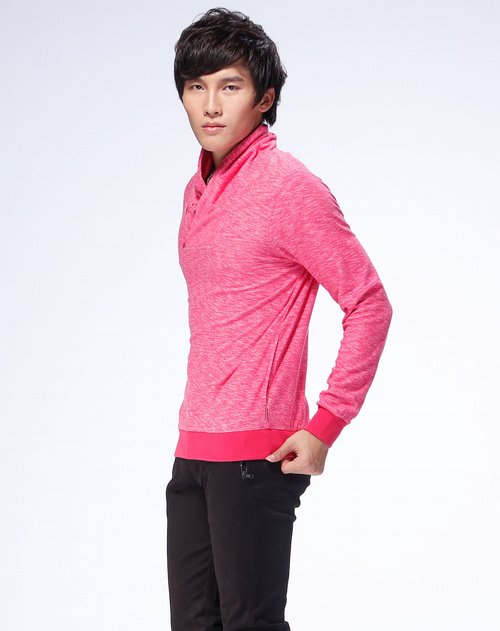 纯真传说bambini桃红色休闲长袖t恤