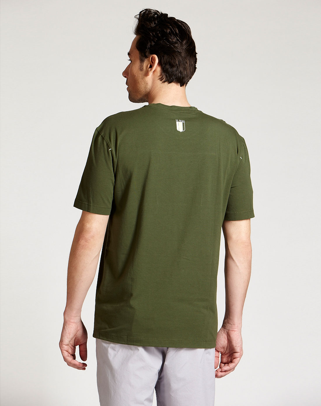 军绿色圆领时尚百搭短袖针织内衣