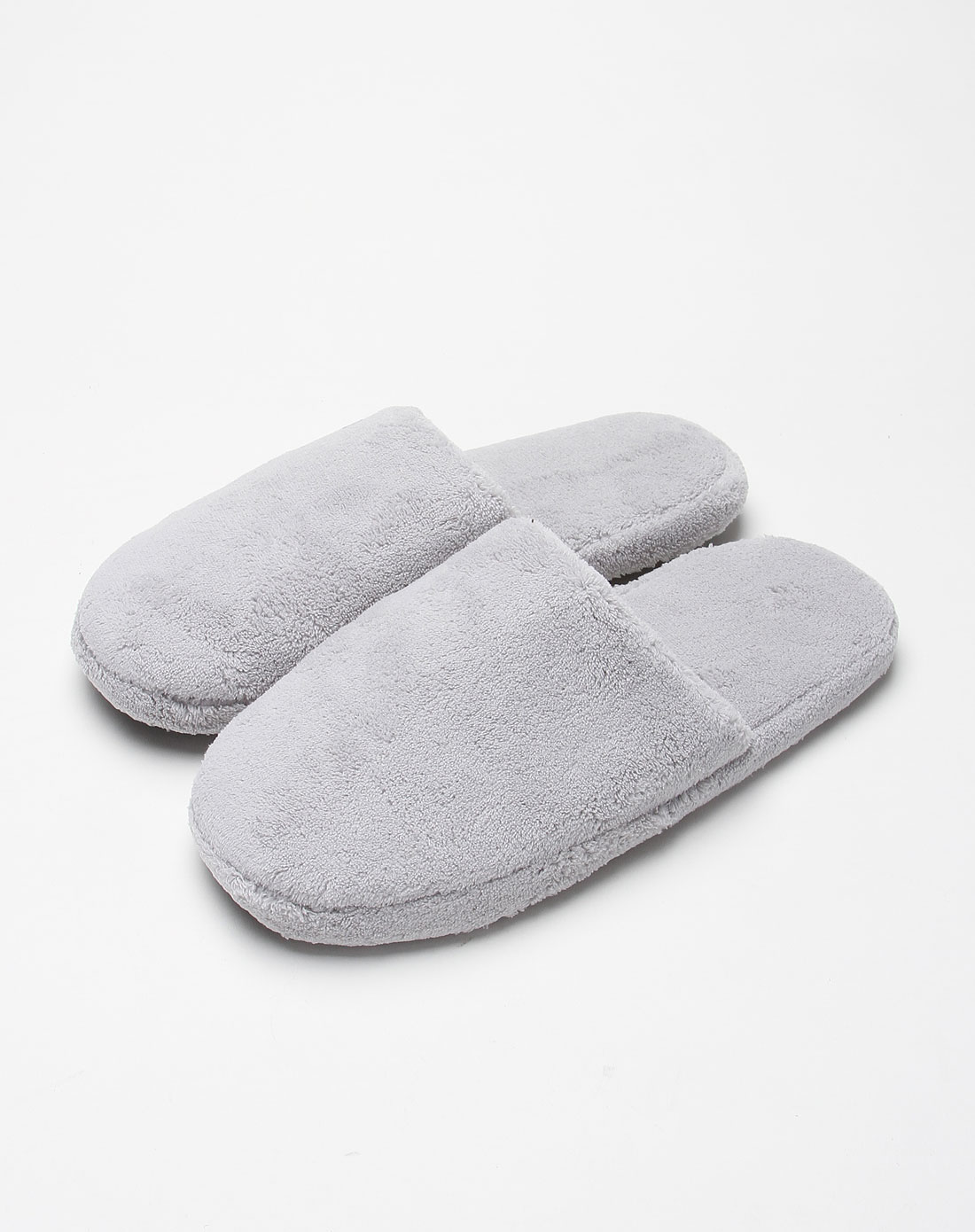 [ 多样屋 ] 男款浅灰色珊瑚绒绅士拖鞋