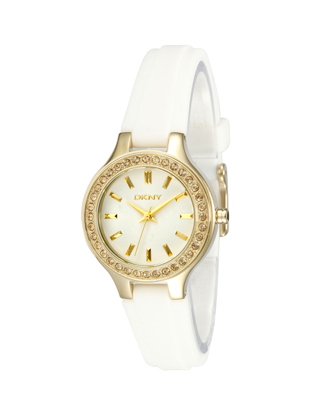 dkny女款金/白色淑女手表