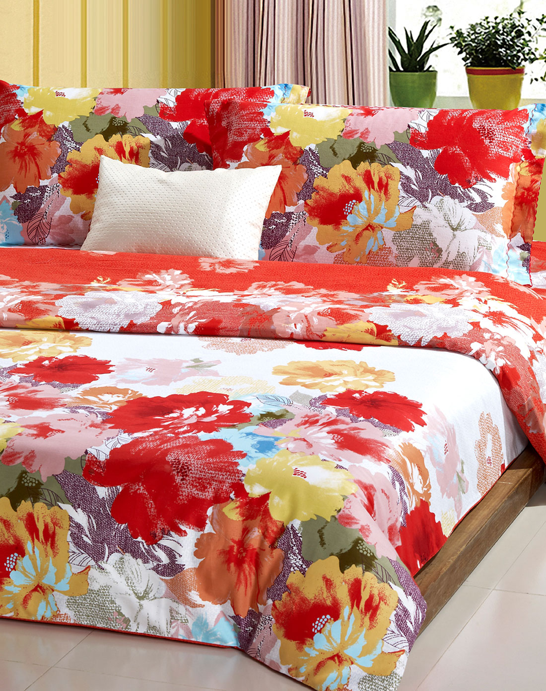 苏缦家纺花漾甜心柔暖磨毛床品四件套适合1.8-2.0米的床