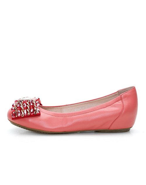 四季风女鞋专场四季风西瓜红时尚休闲内增高单鞋